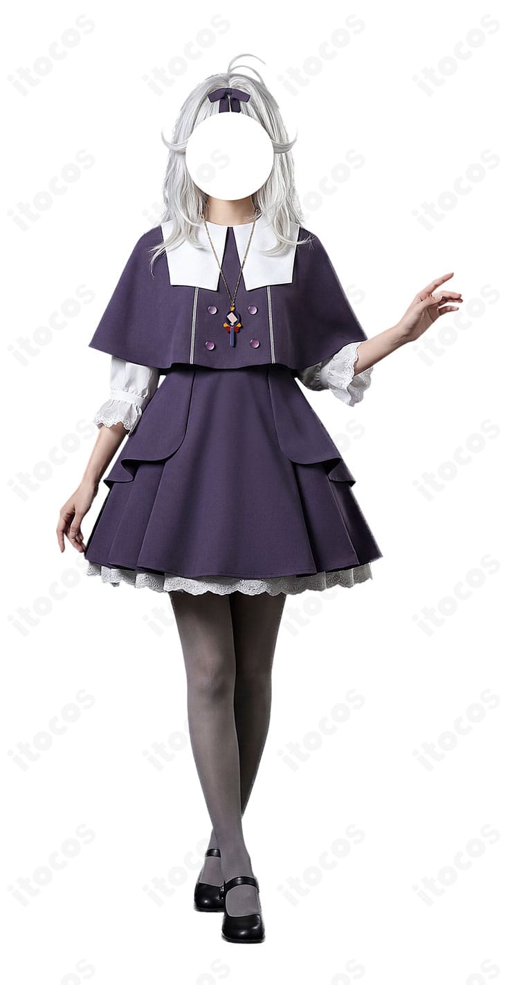 森亜るるか 通常衣装コスプレの正面着用例。高発色の学園風トップスとタイツの組み合わせを再現
