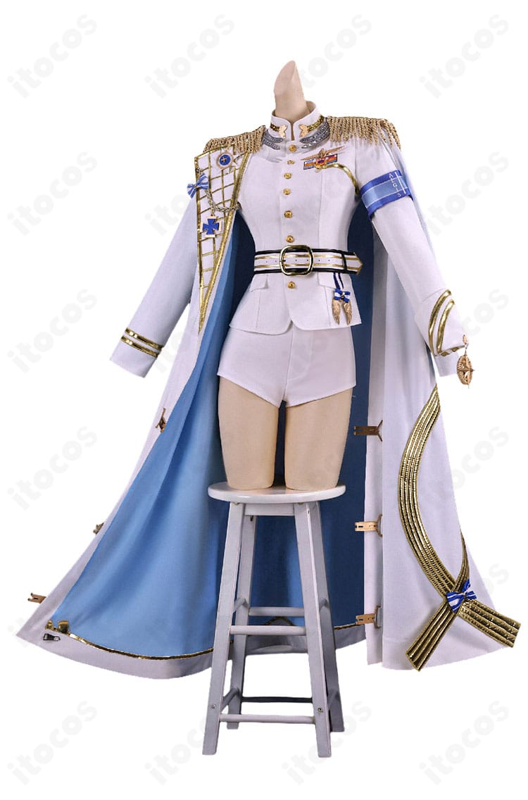 ヘルム軍服コスプレのコート・トップス・ショートパンツ正面ディスプレイ
