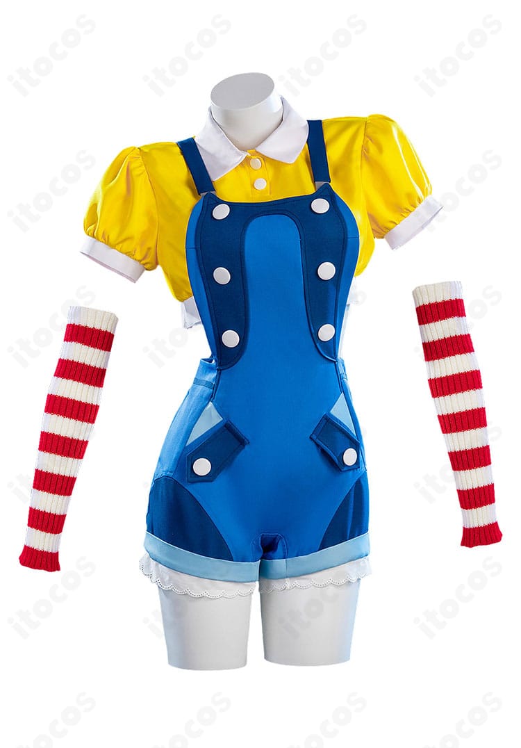 ジュノ風コスプレ衣装の正面全体カット（サロペットとトップス）