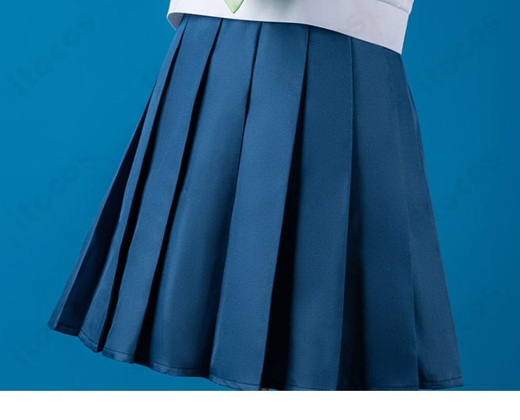 正反対な君と僕 鈴木みゆ 夏セーラー服 スカートのプリーツとヘムの縫製アップ