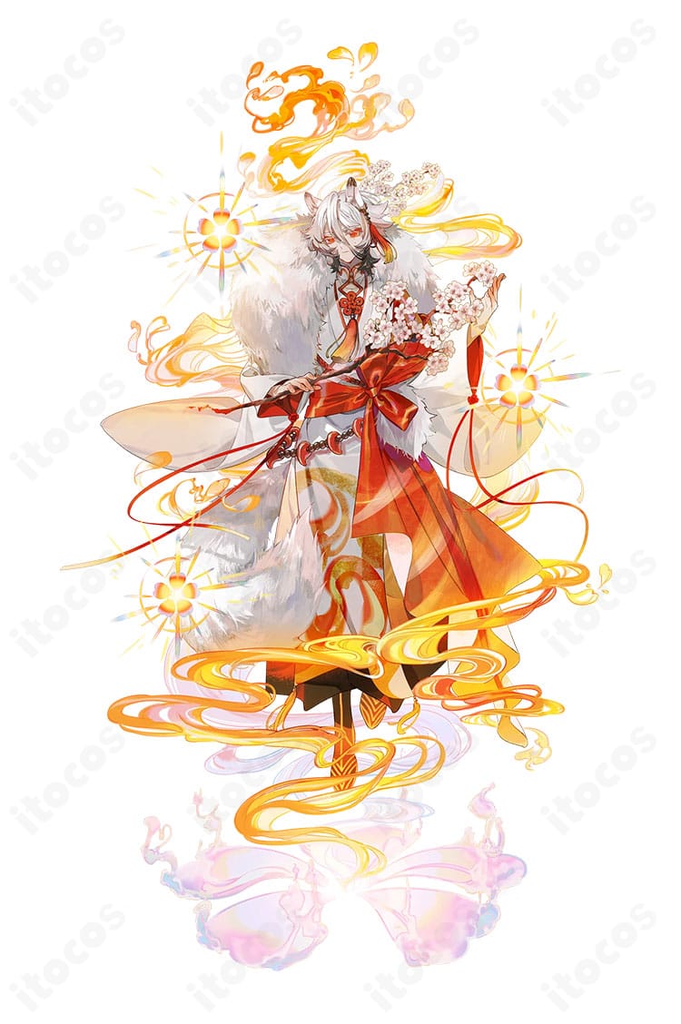 Fate/Grand Orderモチーフの和装ダーク系コスプレ衣装を着用した全身イメージ
