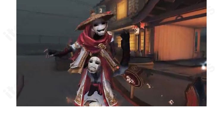 第五人格 破輪『破陣子』コスチュームのバックスタイルと装飾配置が分かる画像