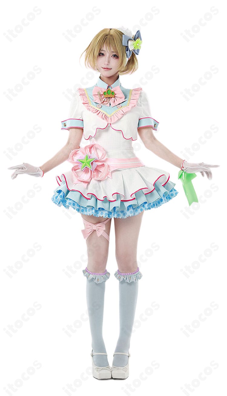モデル着用による小泉花陽『夢の中でも』コスプレの雰囲気と着用イメージ