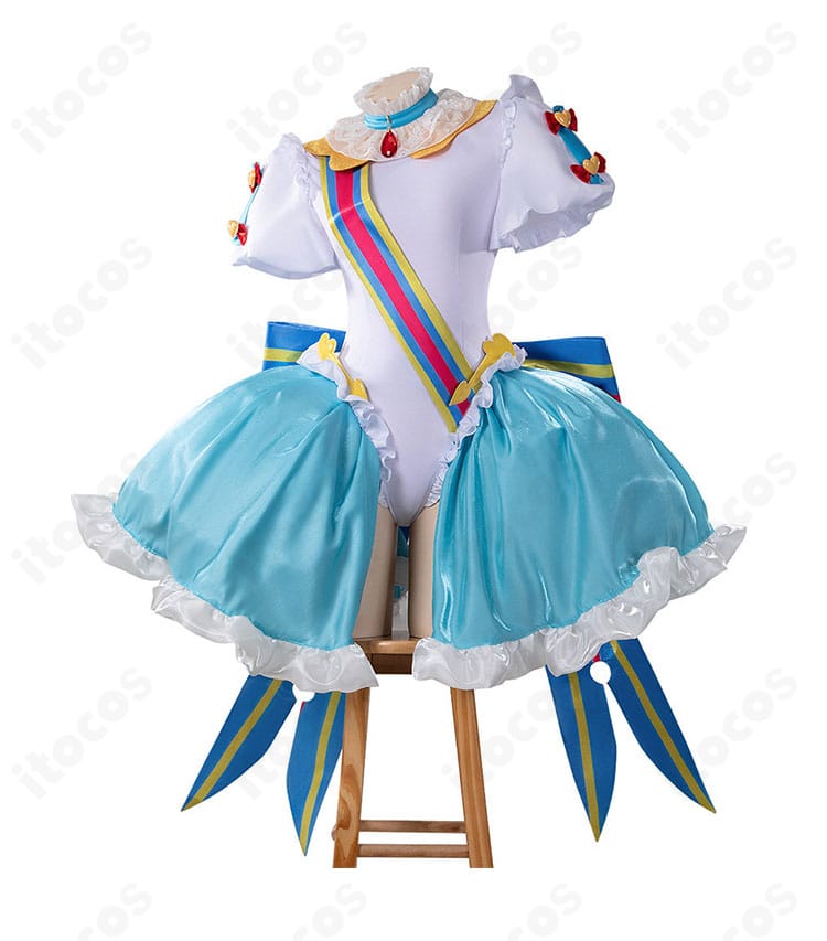 プリンセス・リップル変身後ドレスの側面シルエット(ウエストラインと装飾)