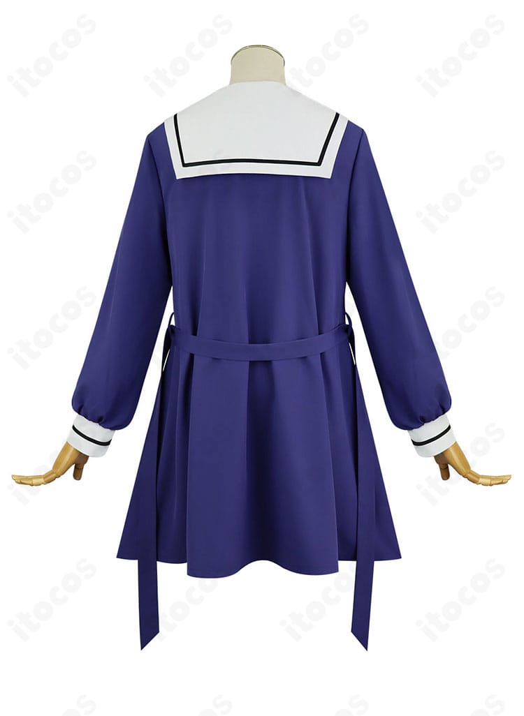 トツキ・シーナ/カガリ・ミミ 学園制服コスプレ衣装のワンピース背面