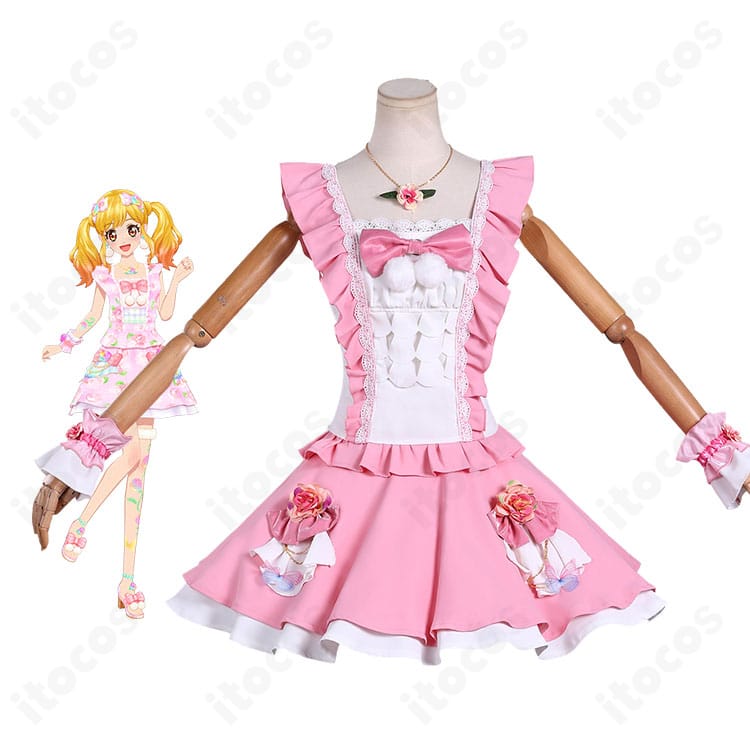 アイカツスターズ!虹野ゆめ スイートフラワーフェアリーコーデのコスプレ衣装を着用した全身イメージ