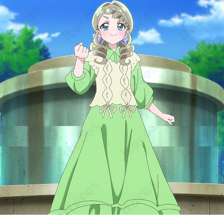 名探偵プリキュア!来栖エリザ私服コスプレ衣装の上着とワンピース正面デザイン