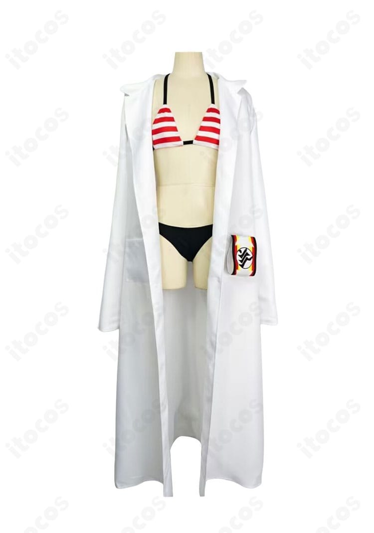 鬼怒川カスミ 水着コスプレ 白衣×ビキニのコーディネート全体ディテール(画像7)