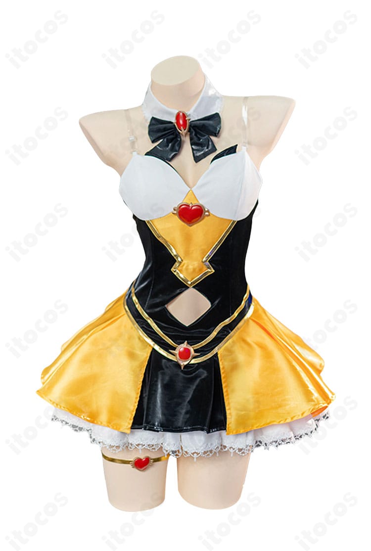 オリビエ 伝説のOG コスプレ衣装の正面全景。ハリのあるワンピースと美しいシルエットを確認できる画像。