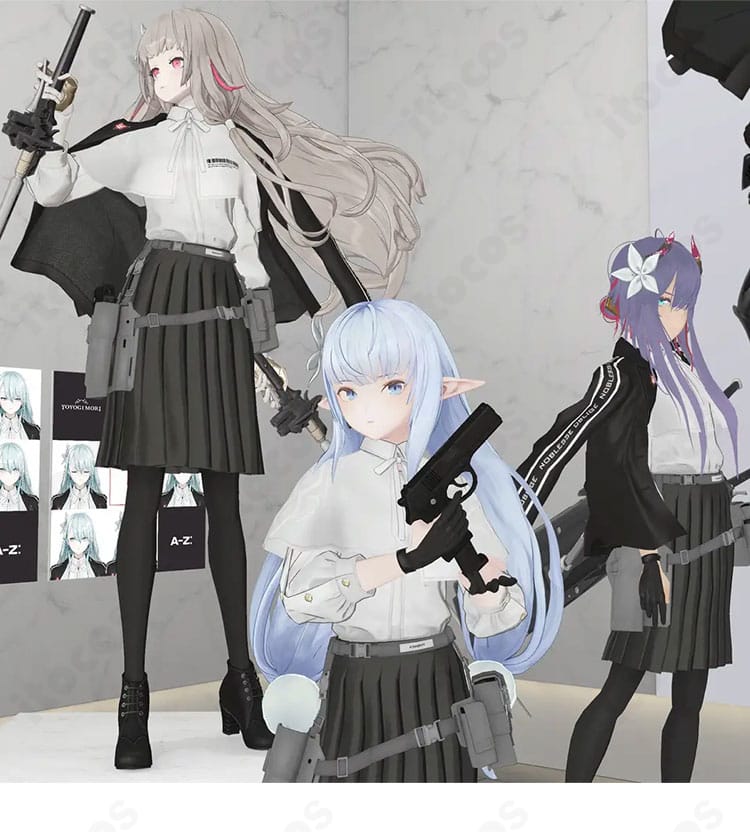 A-Z: [S] エス 衣装の白シャツ前面ディテールと質感を示す画像