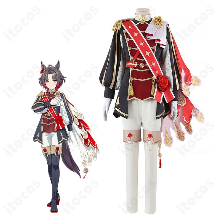 ローズキングダムのキャラクターイメージと勝負服セット全体図