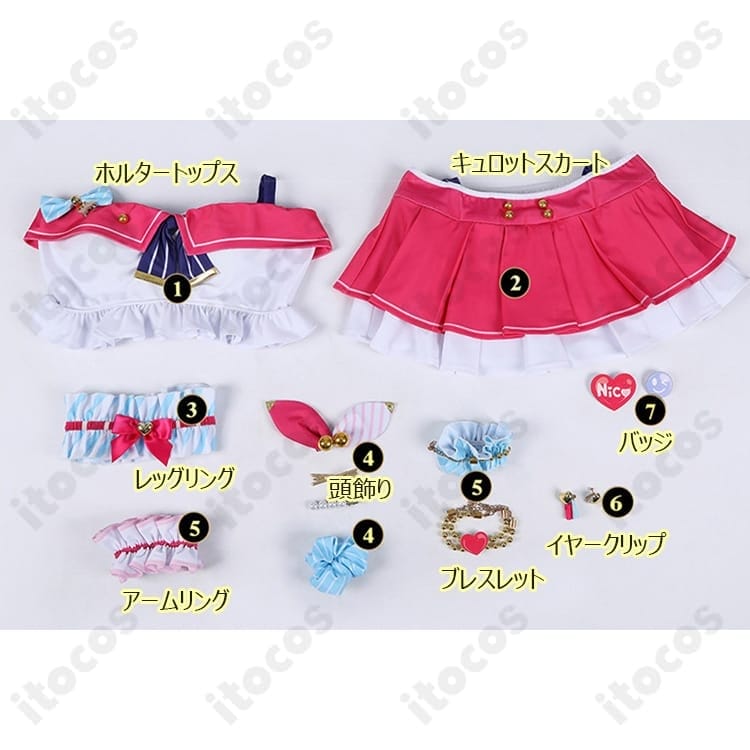 ラブライブ！矢澤にこ 水着Ver. 衣装一式｜通気性◎で着脱簡単、再現度重視のアイドル水着 - 6枚目の画像