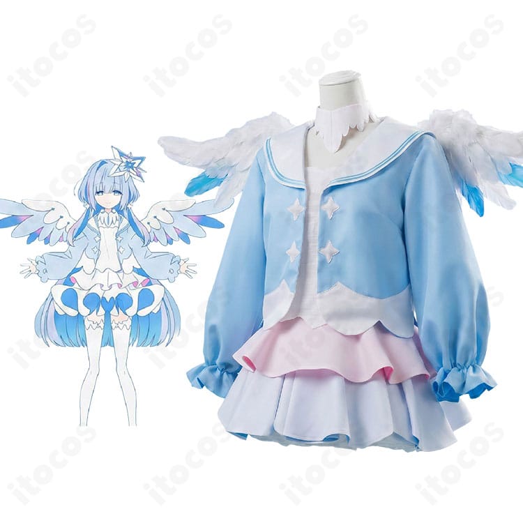 ホロライブ 天音かなたのキャラクタービジュアルと翼付き通常衣装の商品イメージ