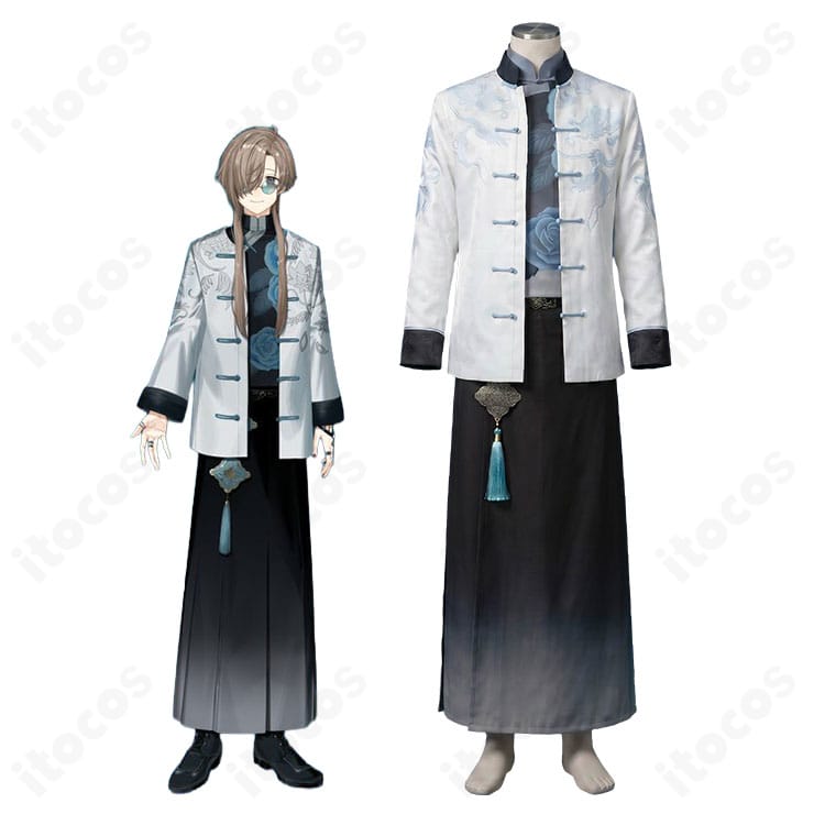 にじさんじ・叶のチャイナ服Ver.コスプレ衣装を着用したキャラクターイメージと衣装全体