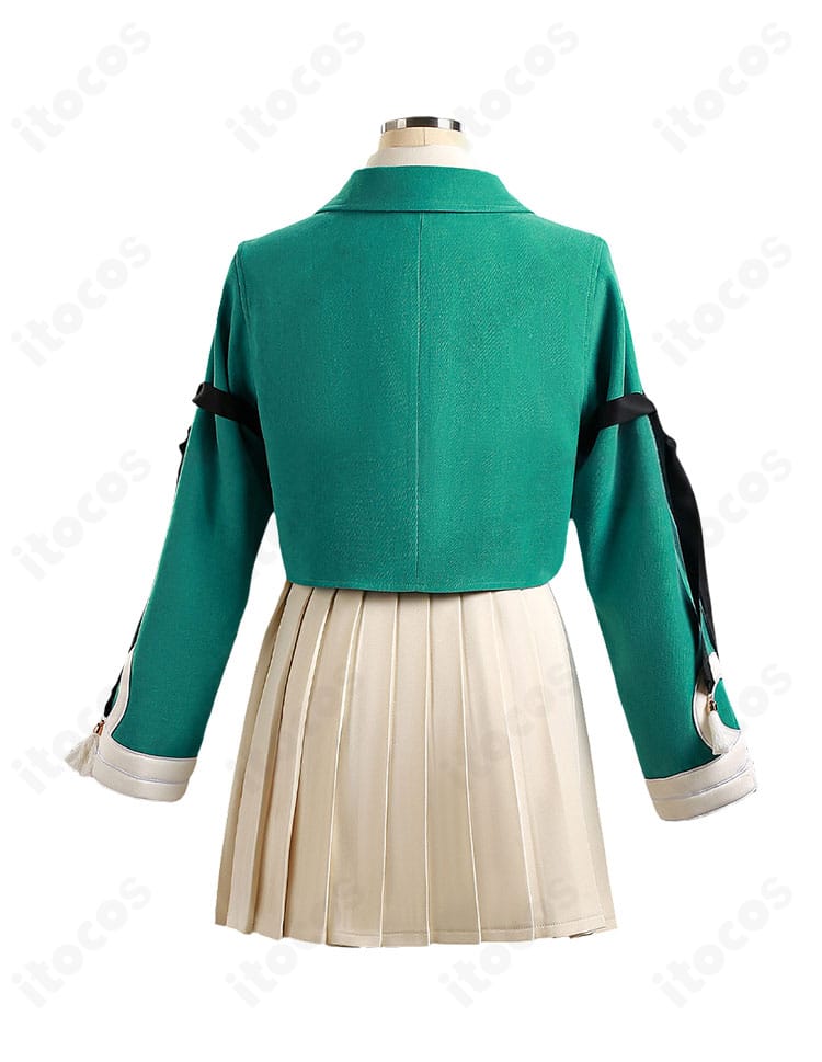 とんがり帽子のアトリエ テティア 制服風コスプレの背面全体画像(ジャケットのラインとスカート丈)