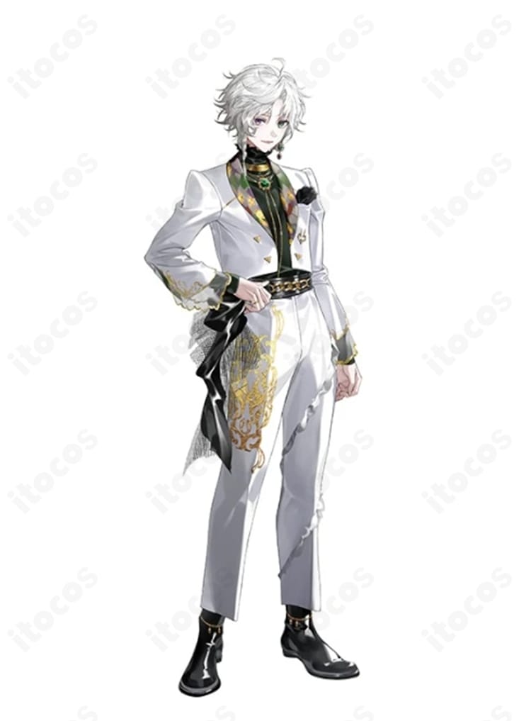 叢雲カゲツ Dytica 3rd Anniversary記念ビジュアルの白×グリーン衣装を着用した全身イメージ。高発色とシャープなシルエットが伝わる商品画像。