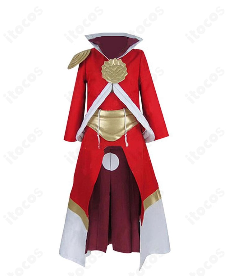 ベニマル和装戦闘服コスプレの正面全体像(黒×紅の高発色)