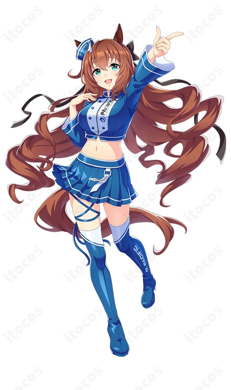 ウマ娘 プリティーダービー レースアンバサダーVer. ジャケット右側ディテール。ライン配色と生地の発色感が分かる接写。