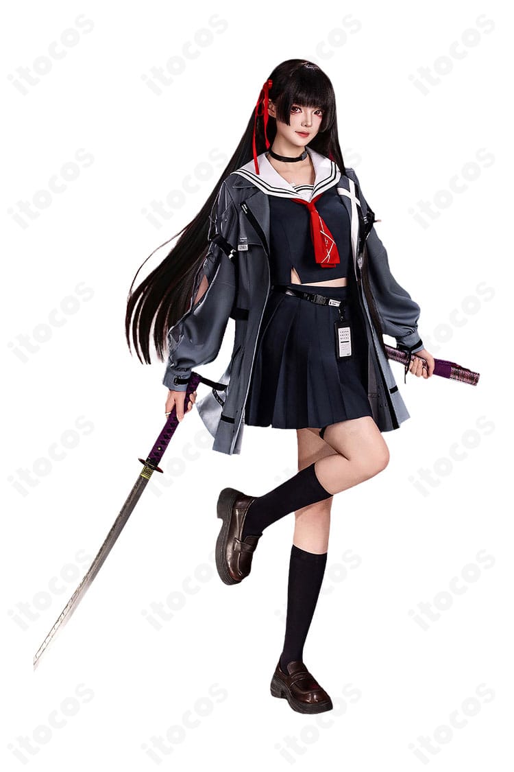 鳴潮 朽葉千咲 制服コスプレのジャケット・トップス・スカート正面ディスプレイ