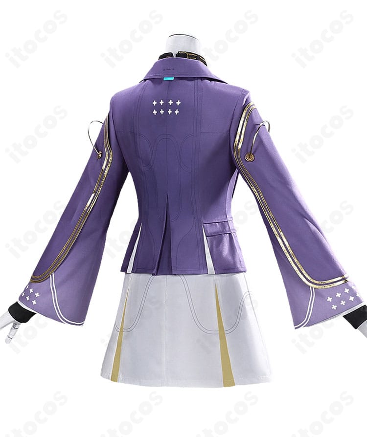 鳴潮 エイメス 制服コスプレ衣装の背面全体図（バックシルエットと裾のライン）