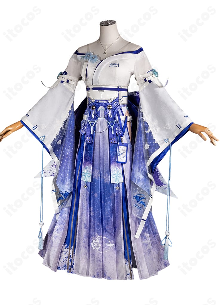 鳴潮 緋雪 2nd Form コスプレ衣装の正面全身写真（トップス＋スカート＋コルセット）