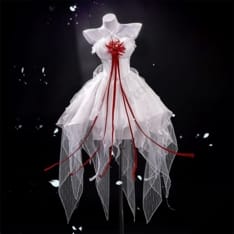 鳴潮・フローヴァの白赤ドレスを華やかに再現するコスプレ衣装セット - 1枚目の画像（サムネイル）