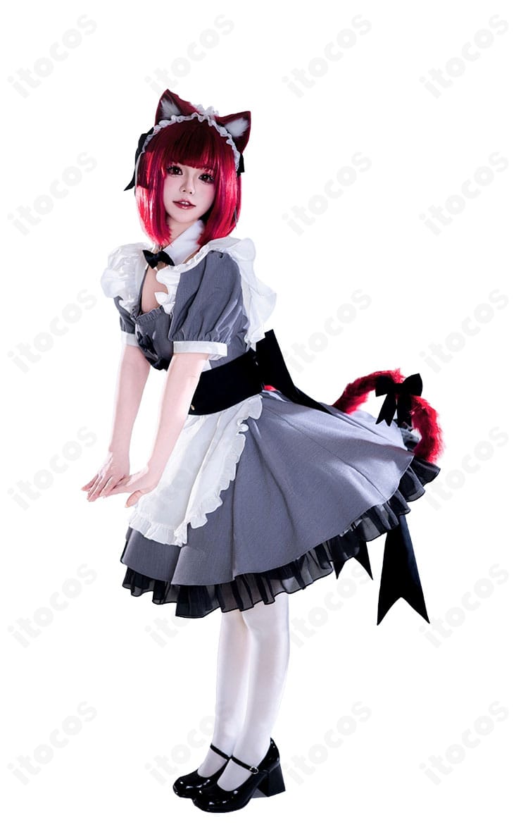 【推しの子】有馬かな猫メイドver.ワンピースのスカート裾装飾ディテール。華やかな裾まわりのデザイン
