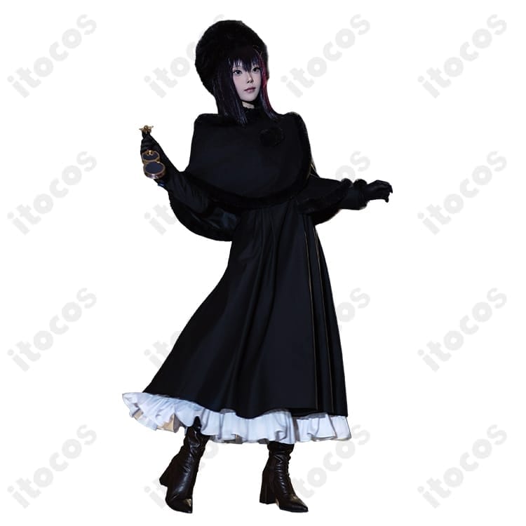 魔法使いの夜×Fate/Grand Order 久遠寺有珠 ケープ帽子付き上品ダークコスプレ衣装 - 3枚目の画像