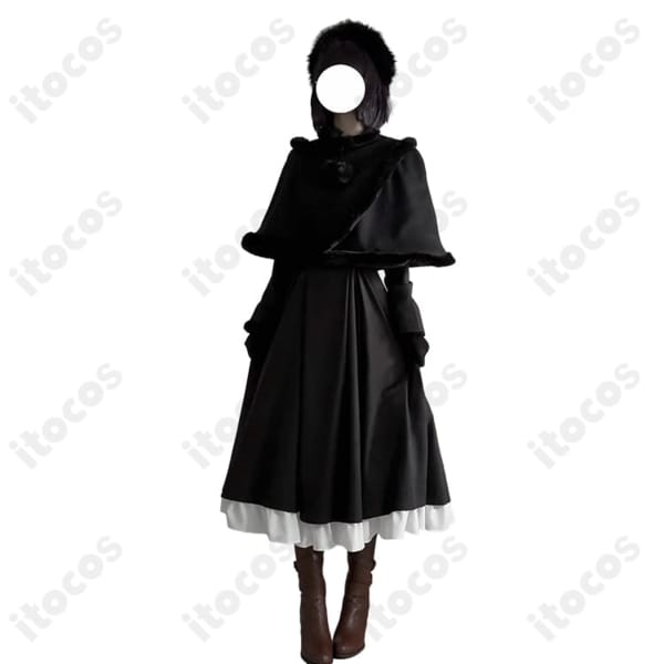 魔法使いの夜×Fate/Grand Order 久遠寺有珠 ケープ帽子付き上品ダークコスプレ衣装
