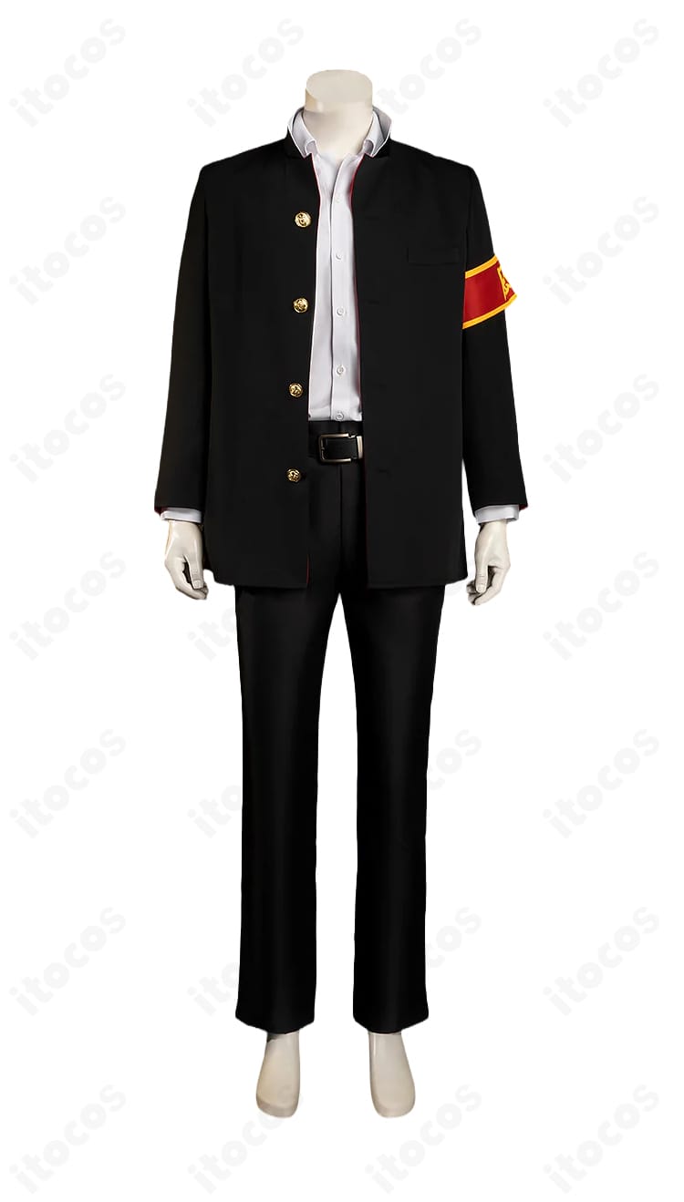 雲雀恭弥コスプレ衣装のジャケットとパンツの正面ディテール