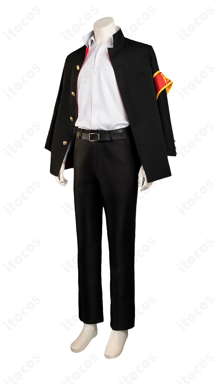 雲雀恭弥の学園制服コスプレ衣装を横から見たシルエット