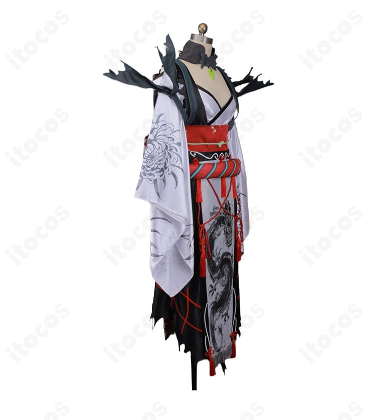 Fate/Samurai Remnant 宮本武蔵バーサーカー衣装の側面シルエットと和洋折衷の装い