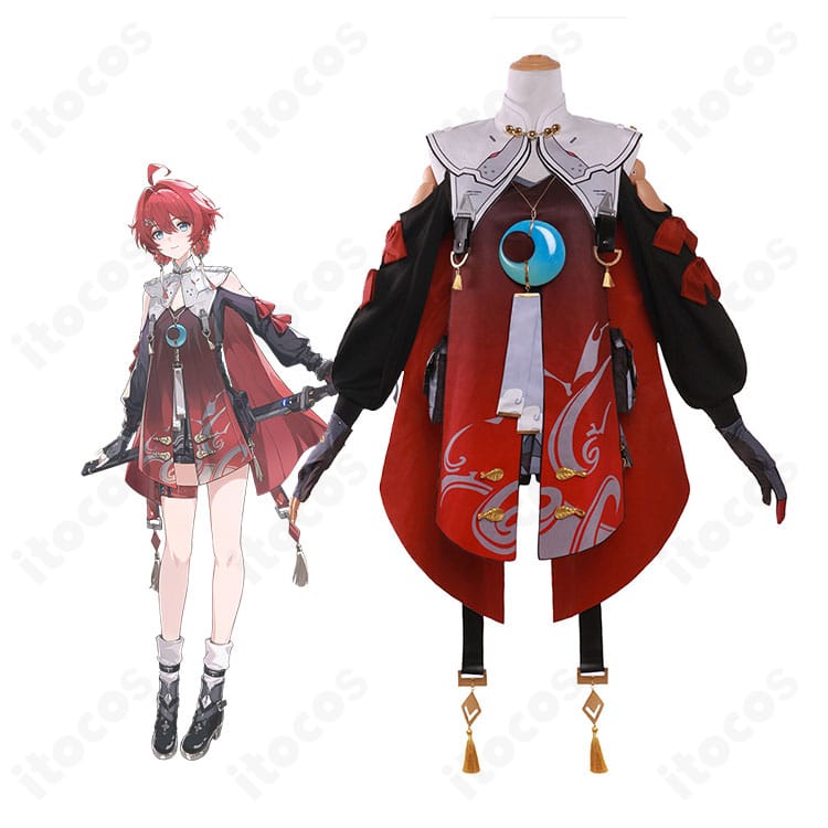 『鳴潮』丹瑾の侠客風コスプレ衣装を着用したキャラクターイメージと全身スタイル