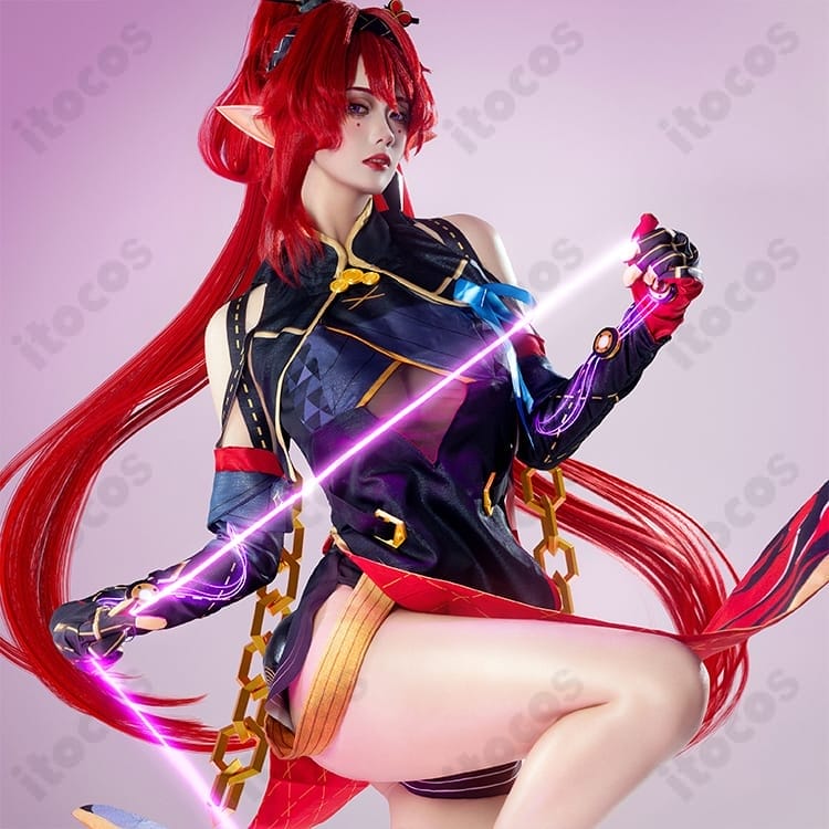 鳴潮・吟霖コスプレ衣装｜薄手で映える上品セクシーな8点セット、XS～XL対応 - 2枚目の画像