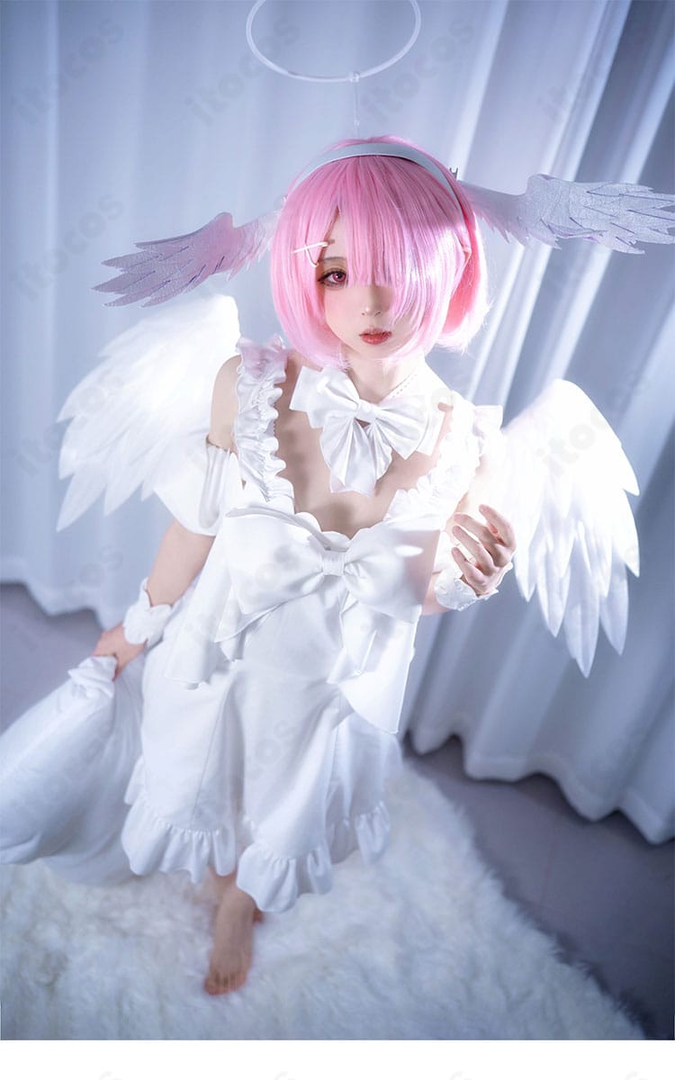 ラム&レム Sweet Angel ver.衣装の首元リボンと襟元装飾のディテール