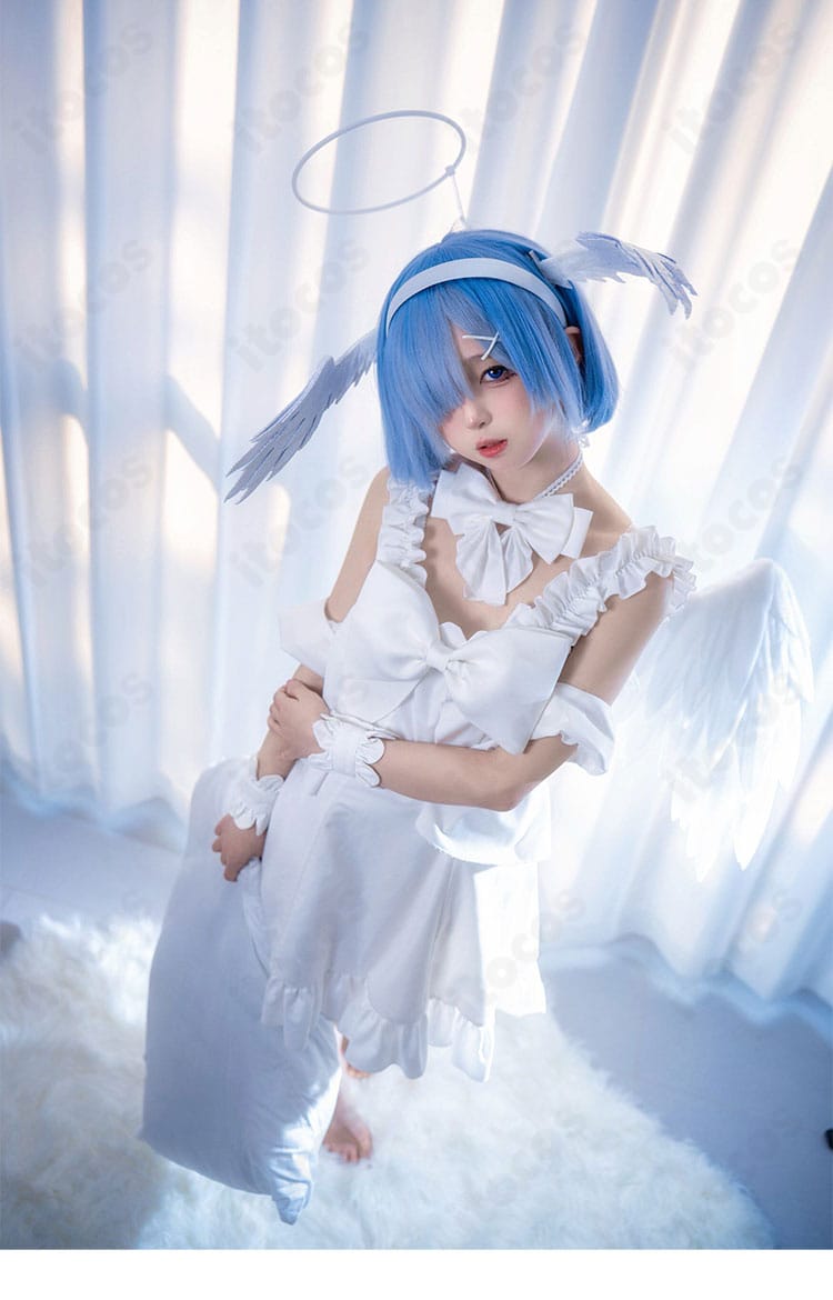 Re:ゼロ ラム&レム天使風コスプレ衣装の装飾パーツ詳細
