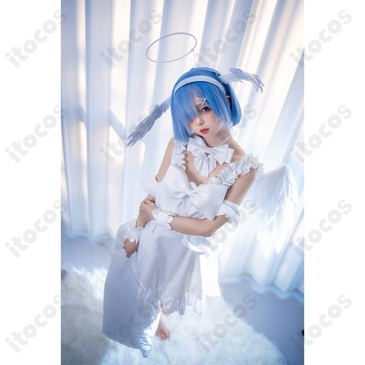 リゼロ ラム＆レム Sweet Angel ver. 軽やかで上品な天使風コスプレ衣装 - 4枚目の画像