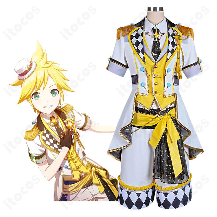 鏡音レン「ステージの王子様」特訓前・希望のメッセンジャー衣装のキャラクターイメージと全体図
