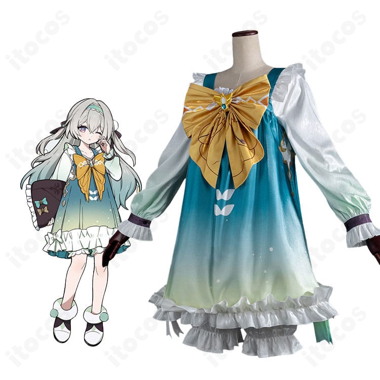 『崩壊:スターレイル』ホタル 女子寮シリーズのルームウェア風コスプレ衣装を着用した全身イメージ