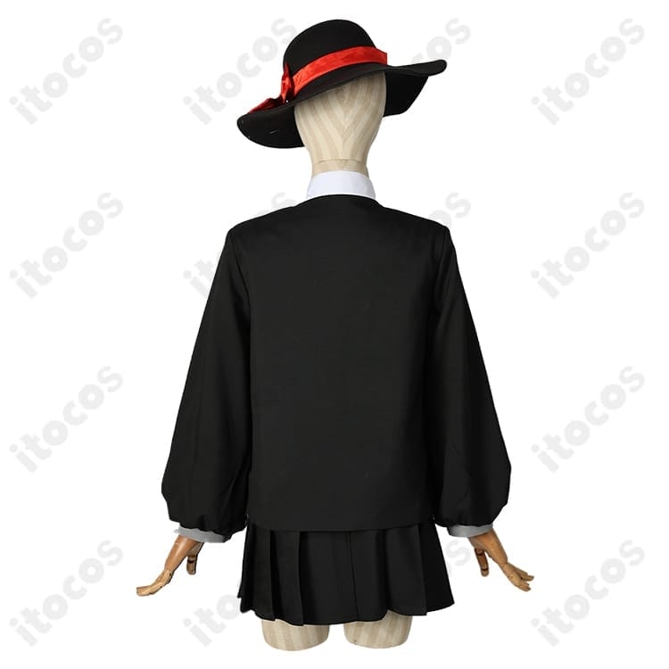 Limbus Company ファウスト囚園児風コスプレ衣装｜帽子付き黒学園風セット - 3枚目の画像