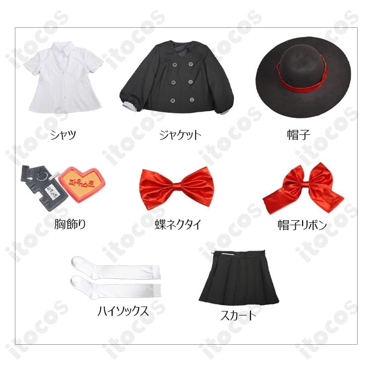 Limbus Company ファウスト囚園児風コスプレ衣装｜帽子付き黒学園風セット - 5枚目の画像