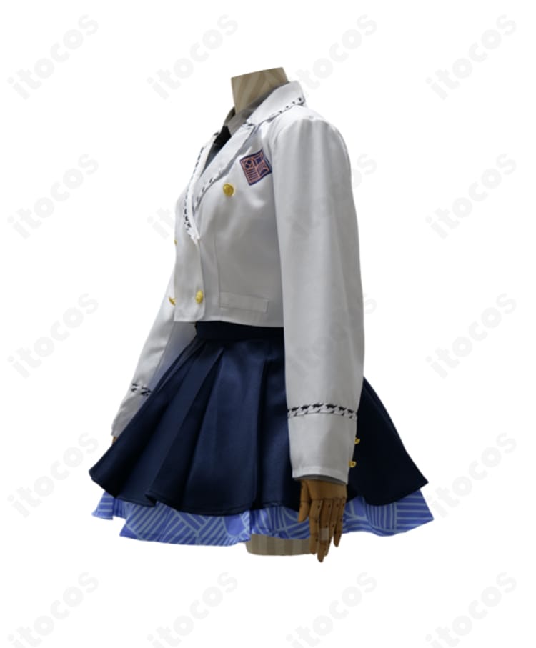 十王星南 初星学園制服コスプレ衣装のサイドシルエットとスカートライン