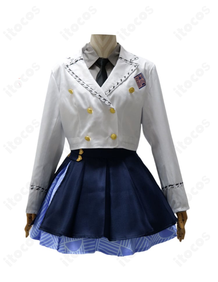 十王星南 初星学園制服コスプレ衣装の正面デザイン、ジャケット・ネクタイ・スカートの全体像