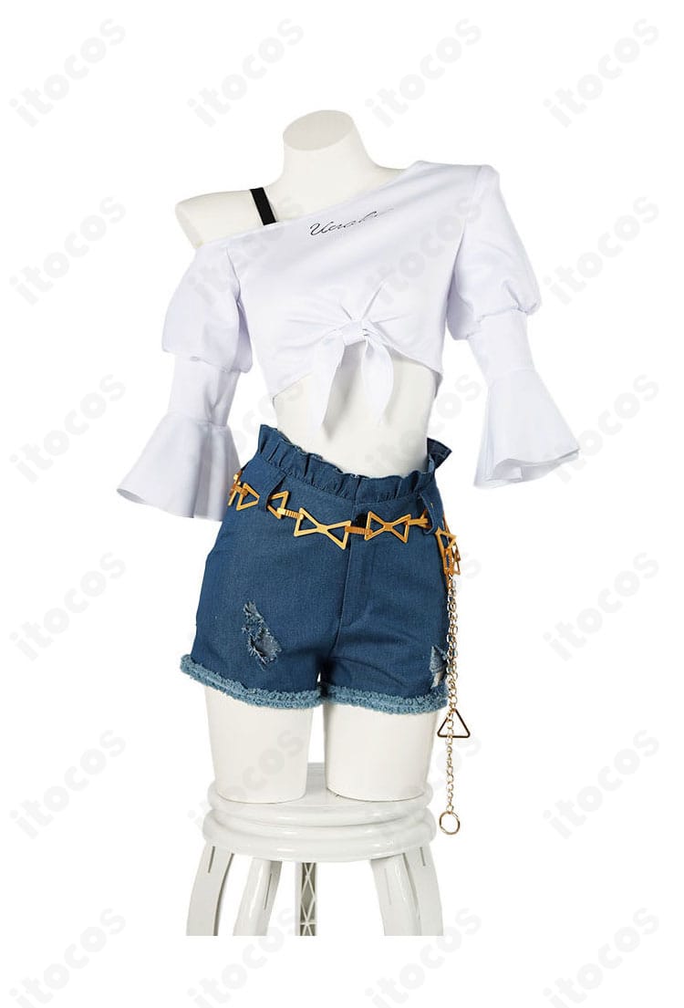 ウマ娘 トーセンジョーダン 私服Ver.コスプレ衣装のトップスとショートパンツ正面デザイン