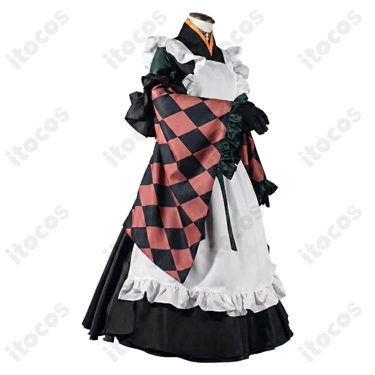 hololive DEV_IS 儒烏風亭らでん メイド服コスプレ衣装｜撮影映えする上品な10点セット - 2枚目の画像