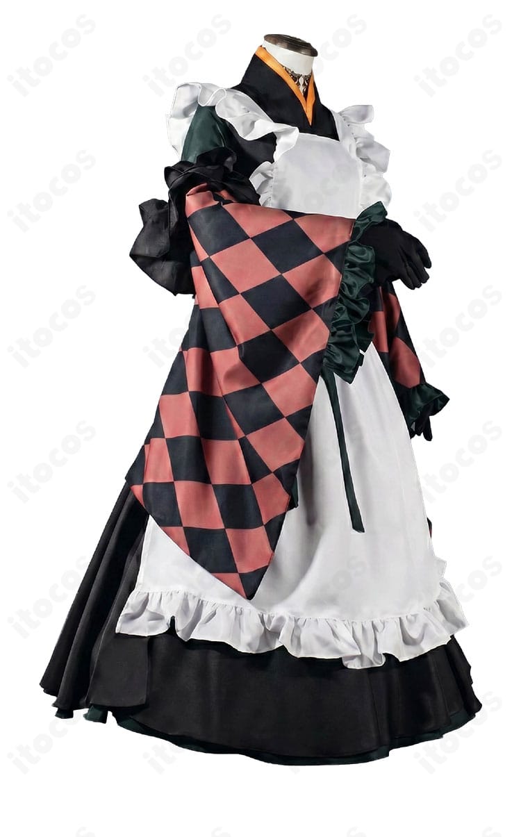 儒烏風亭らでん メイド服コスプレ衣装の立体的なサイドシルエット