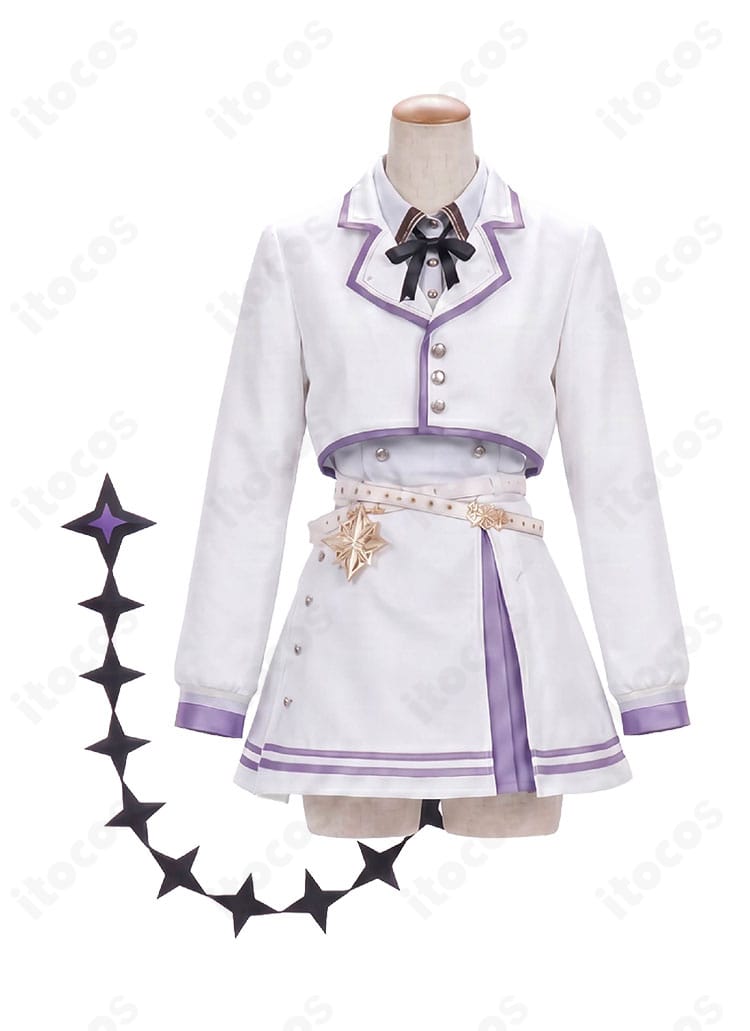 ホロライブ ラプラス・ダークネス ねぽっくす！コスプレ衣装の正面全体とホワイト×パープル配色