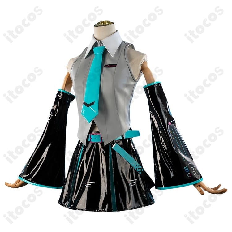 初音ミク V6パッケージビジュアルVer.を再現する快適なコスプレ衣装セット - 2枚目の画像