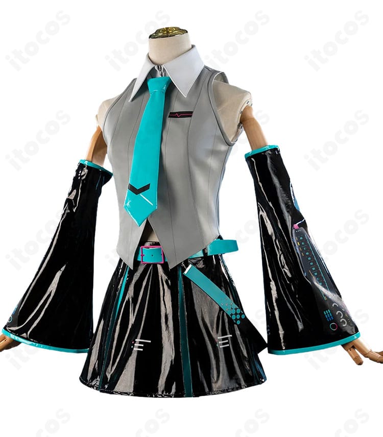 初音ミク V6パッケージビジュアルVer.コスプレ衣装の側面シルエット