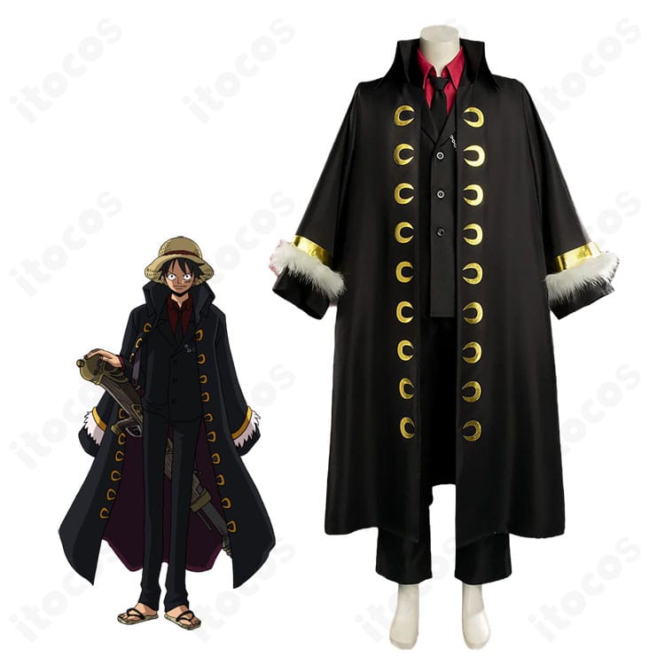 ONE PIECE FILM STRONG WORLD モンキー・D・ルフィ 黒スーツ&ロングマントのキャラクター着用イメージ